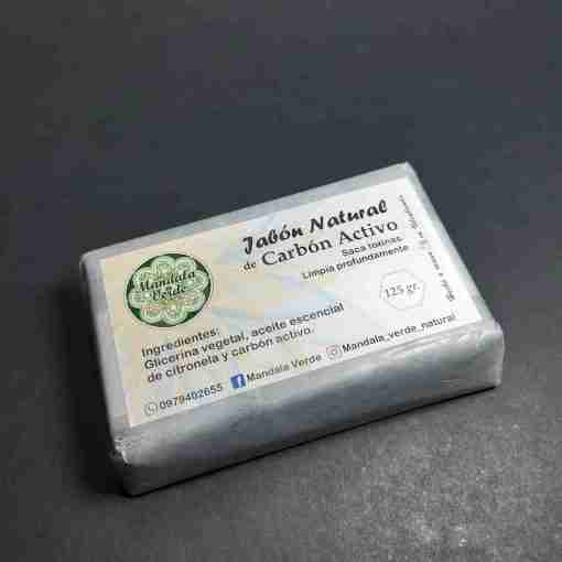 Natural activated carbon soap. Green Mandala. Vilcabamba - Ecuador